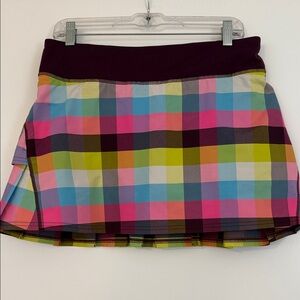 Lululemon Athletica Vibrant Plaid Mini Skort